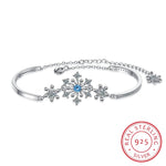 Genuine Blue Topaz 925 Sterling Silver Luxury Snowflake