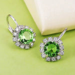 Luxury Green Crystal Drop Earrings – Women's Anniversary GiftE419