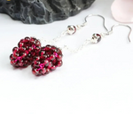 Natural Garnet Ear Hook Exquisite Luxury Women's Earrings