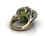 14K Yellow Gold Natural Emerald Gemstone Ring for Women