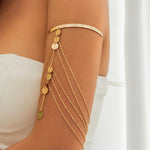 Boho Crystal Pendant Cuff Open BanglesGold Color 4CHINA