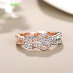 Rose Gold Luxury Two-Tone Knot Ring for Women