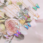 Gradient Butterfly Pendant Necklace