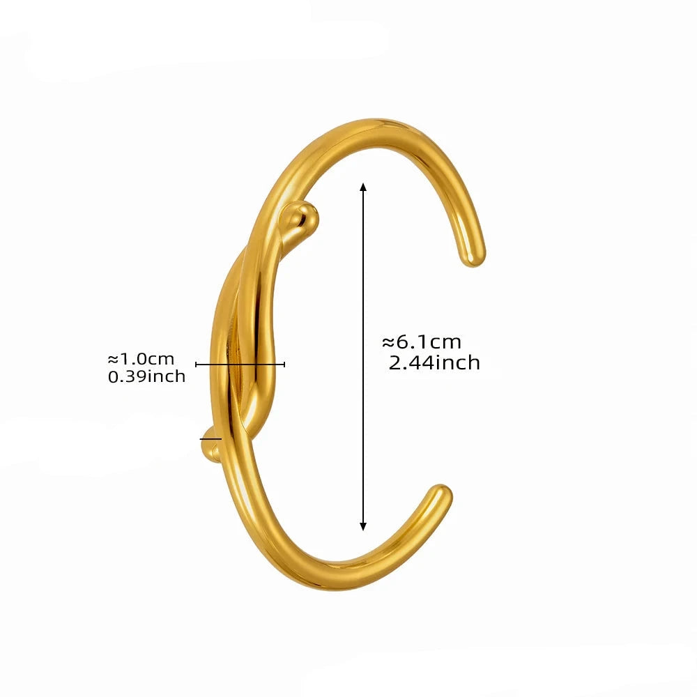 18k Gold Plated Stainless Steel Bracelet Bangles for WomenZ460-Gold