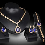 4-piece Drop Clavicle Chain Jewelry SetsJewelry SetsSapphire