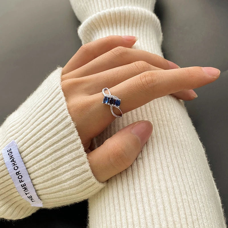 Creative Infiniry Jawed Sapphire Couple Ring For Women