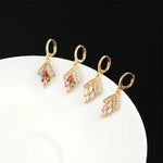 Vintage Leverback Drop Luxury Crystal Dangle Hoop Earrings For Women