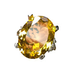 Silver Egg-Shaped Zircon Cocktail Ring