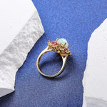 Opal Tourmaline 3.3ct 14K Gold Plated 925 Sterling Silver RingRing