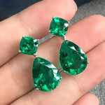 Luxury Green Crystal Drop Earrings – Women's Anniversary GiftE1033