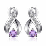 Infinity Natural Purple Amethyst 925 Sterling Silver Stud Earrings925 Sterling SilverCHINA