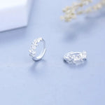 Crystal Flower Hoop Earrings for Women
