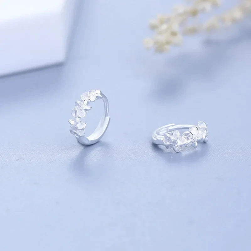 Crystal Flower Hoop Earrings for Women