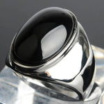 Vintage Gray Cat Eye Stainless Steel RingBlack-S12
