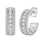 Elegant Geometric C-Shaped Zircon Earrings for WomenE4647