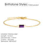 Birthstone Bracelet Sparkling Rhinestone BangleYS36100-February15 Extend 3CM