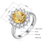 Aquamarine Birthstone Genuine S925 Silver Ring LuxuryCitrine-Y5