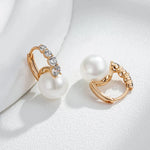 Luxury Elegant Pearl Drop Earrings For Women 585 Rose Gold Color