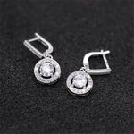 Brilliant Round Cut Cubic Zirconia Drop Earrings for Women