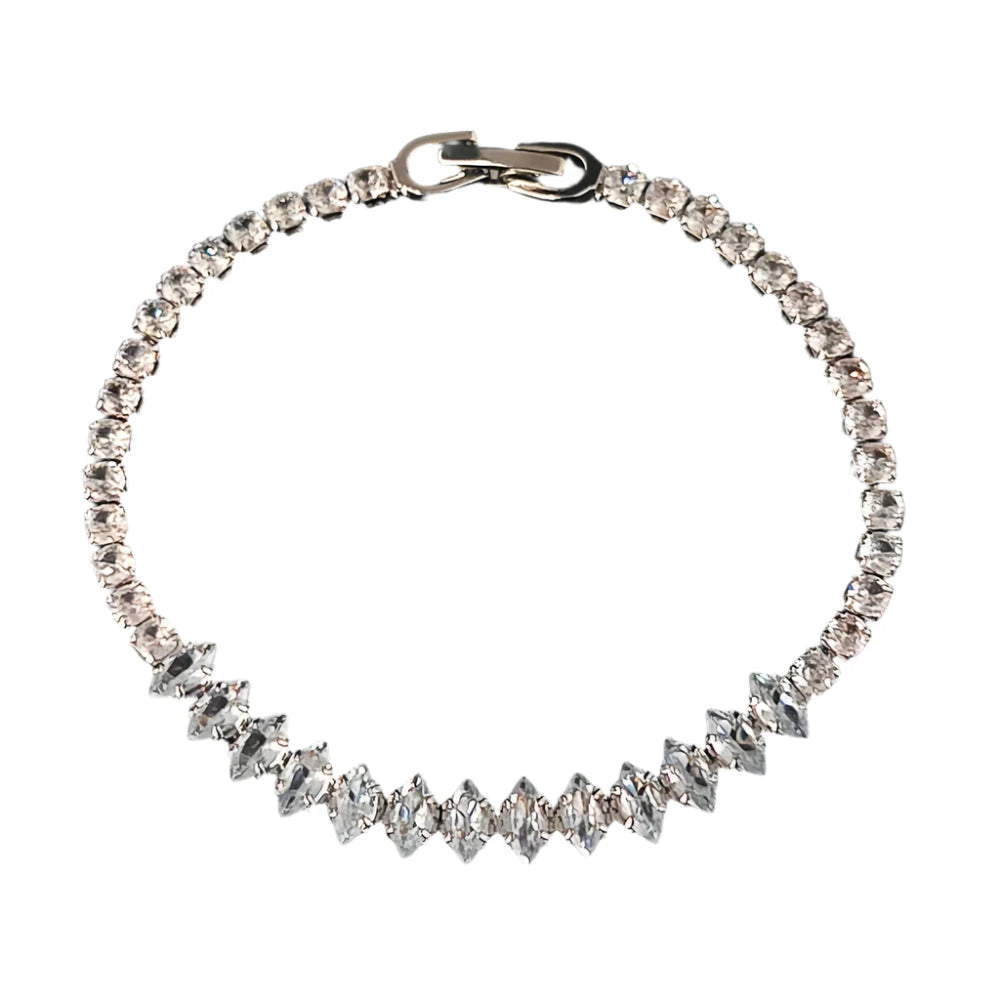 Luxury Silver Bracelet Bangle for Womens8427-white