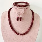 5*8MM Deep Red Ruby Natural Stone Jewelry Sets Bead