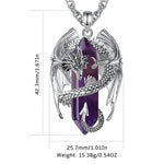 Dragon Twining Hexagonal Amethyst Prismatic Necklace