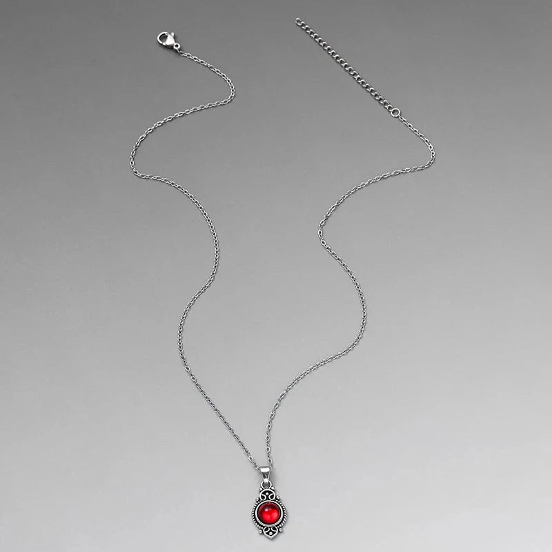 Gorgeous Carved Bohemian Garnet Pendant Necklace