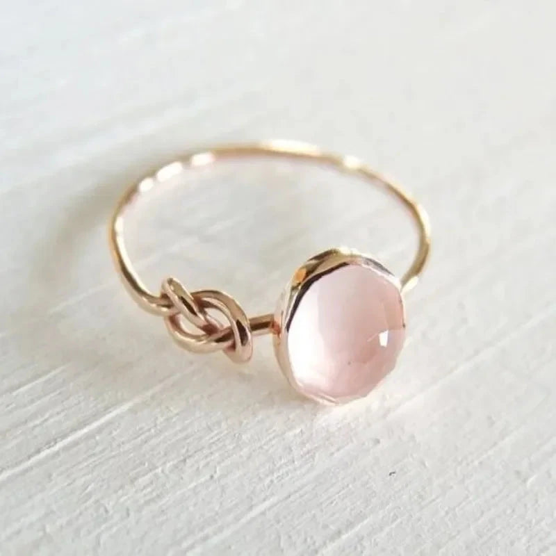 King Luxury Pink Ring Infinite Knot8