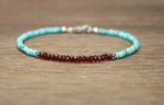 Garnet & Sleeping Beauty Turquoise Bracelet, Turquoise Jewelry