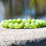 Green Peridot Round Beaded Bracelet Bohemian Women's Surf Vacation Daily Handmade Jewelry