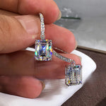 Sapphire Dangle Earring Jewelry 925 Sterling silver Party Wedding Drop EarringsE407