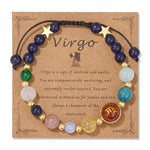 12 Zodiac Signs Natural Stone BraceletVirgoAdjustable