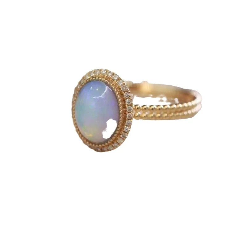 Natural Opal Crystal Ring for Women