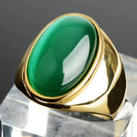 Vintage Gray Cat Eye Stainless Steel RingGreen-G12