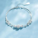 Silver Heart Shaped Necklace Bracelet Set for Womensliver 01