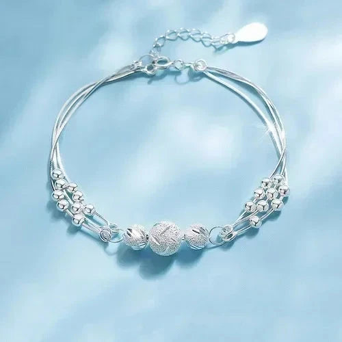 Silver Heart Shaped Necklace Bracelet Set for Womensliver 01