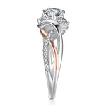 Elegant Crystal CZ Eternity Engagement Ring for Women