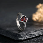 Leopard Genuine Natural Garnet 925 Silver Women's Ring