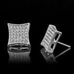 Fashion Gold Color Iced Out Square Bling Stud EarringC196 1
