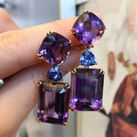 Purple Crystal Drop Earrings for Women1