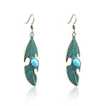 Ethnic Turquoises Dangle Earrings Antique Bronze Pigeon Earring0628