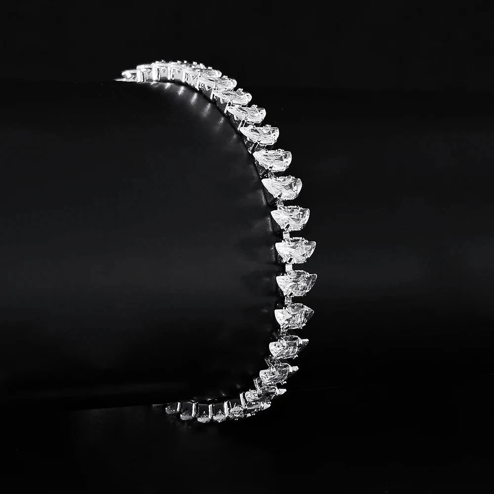 Luxury Silver Bracelet Bangle for Womens8263-white