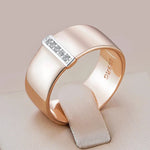 Luxury Natural Zircon 10mm Width Rings For Women