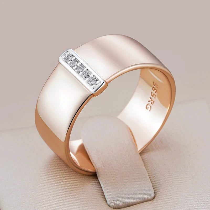 Luxury Natural Zircon 10mm Width Rings For Women