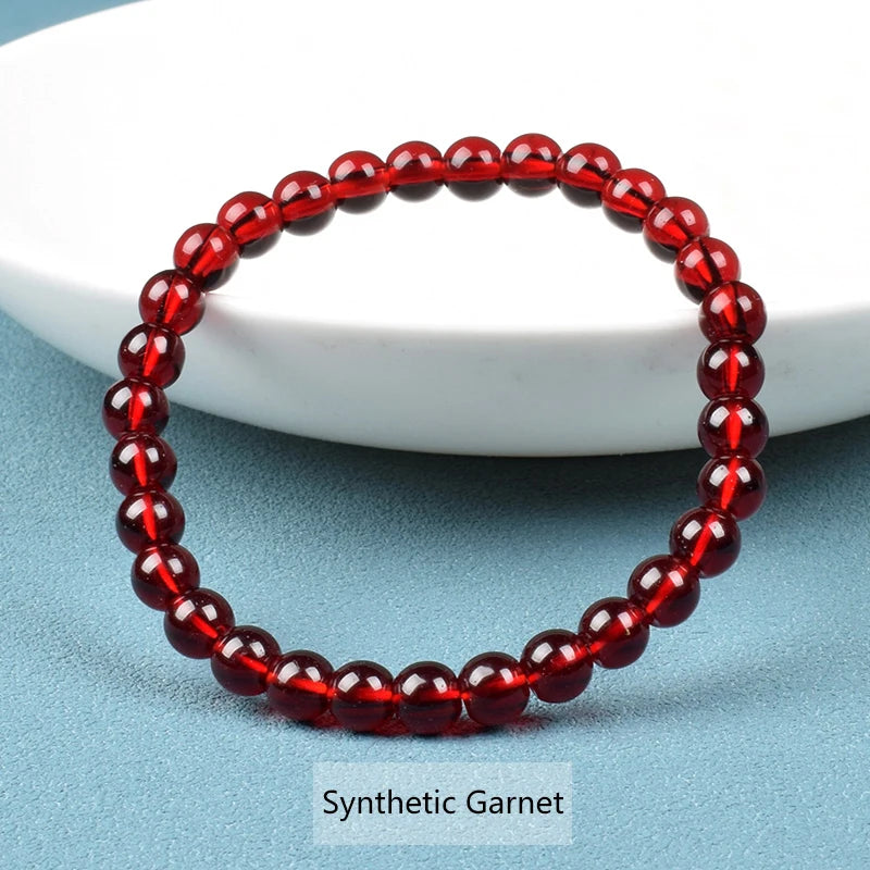 Natural Dark Red Garnet BraceletSynthetic Garnet16cm 6.3inch