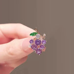 Purple Green Crystal Zircon Grape BroochBC23Y0234-1