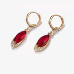 Real 14K Rose Gold Origin Ruby Drop Earring