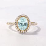 Elegant Gold Color Inlaid with White Blue Stone Rings Round Fashion Party Engagement Wedding Rings for Women Jewelry