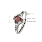 Leopard Genuine Natural Garnet 925 Silver Women's Ring