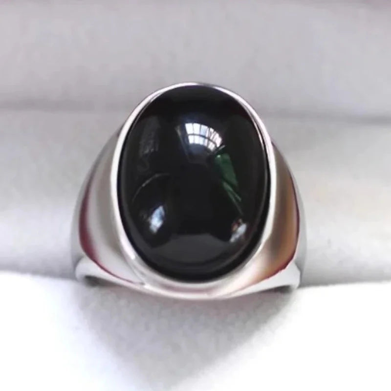 Vintage Gray Cat Eye Stainless Steel Ring